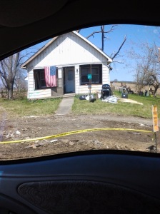 One of the houses I passed that were apparently damaged by a tornado.